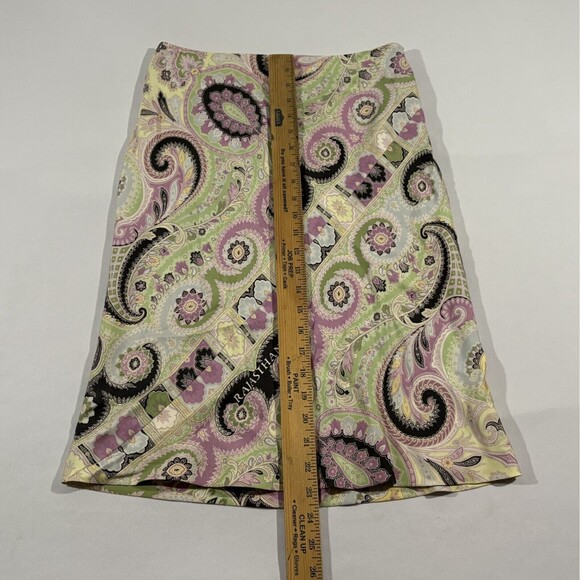 Etro Vintage Womens Multicolor Silk Paisley Floral Print Pencil Skirt 40 ITALY - Picture 4 of 7